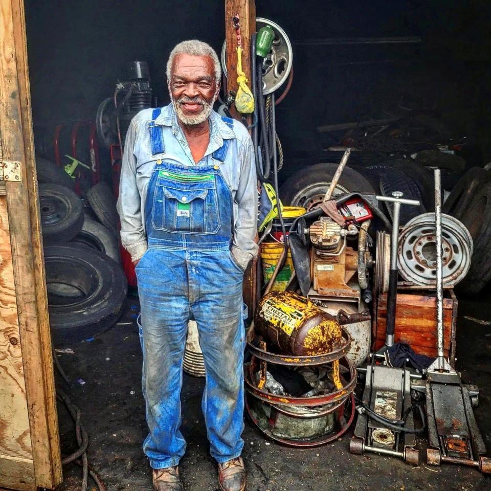 Tom Claybrooks, 85, owner of Best Way Truck Tire Service in Nashville, has been changing truck tires for more than 60 years