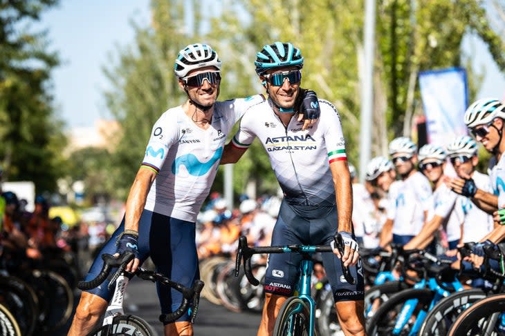 <span class="article__caption">Valverde and Nibali call time on their careers together Saturday (Tim de Waele/Getty Images)</span>