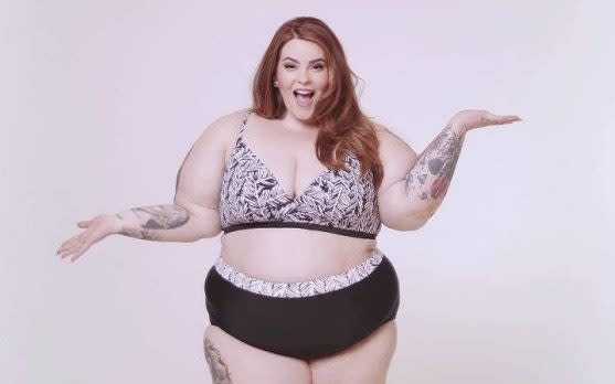 Facebook banned this advert and described the photo of plus-sized model Tess Holliday as "undesirable" - Credit: Cherchez la femme/Facebook