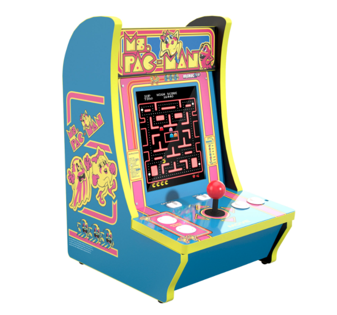 Arcade1Up CounterCade Ms. Pac-Man Countertop Arcade Machine. Image via Best Buy.