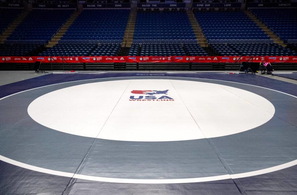 The stage for the U.S. Olympic Team Trials for wrestling will feature four mats for Friday’s competition.