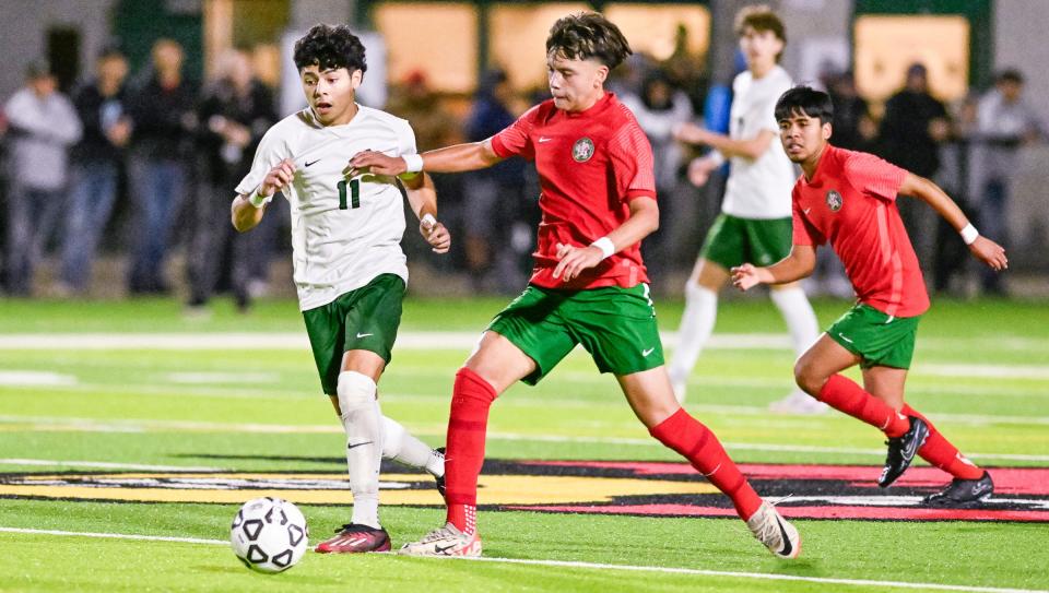 Lindsay hosts El Diamante in a Central Section Division II high school boy soccer semifinal playoff game on Tuesday, February 20, 2024.