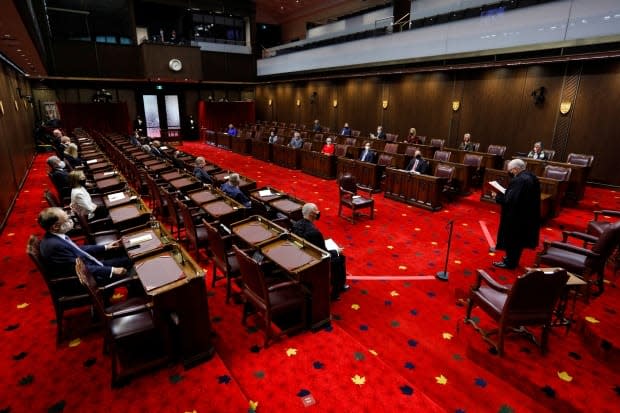 The Senate chamber in Ottawa pictured here on Sept. 23, 2020.   (Blair Gable/Reuters - image credit)