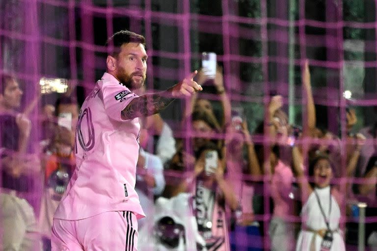 Lionel Messi volvió a convertir en su tercer partido con el Inter Miami (Photo by GIORGIO VIERA / AFP)