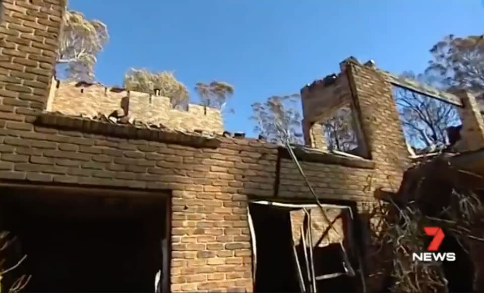 This is all that's left of Laurie Rose's home in Tathra. Source: 7 News