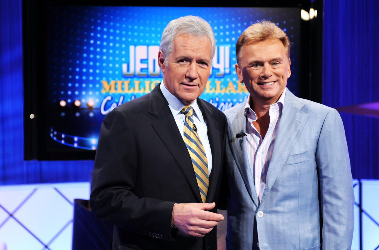 Game show hosts Alex Trebek (L) and Pat Sajak (R)  (Amanda Edwards / Getty Images)