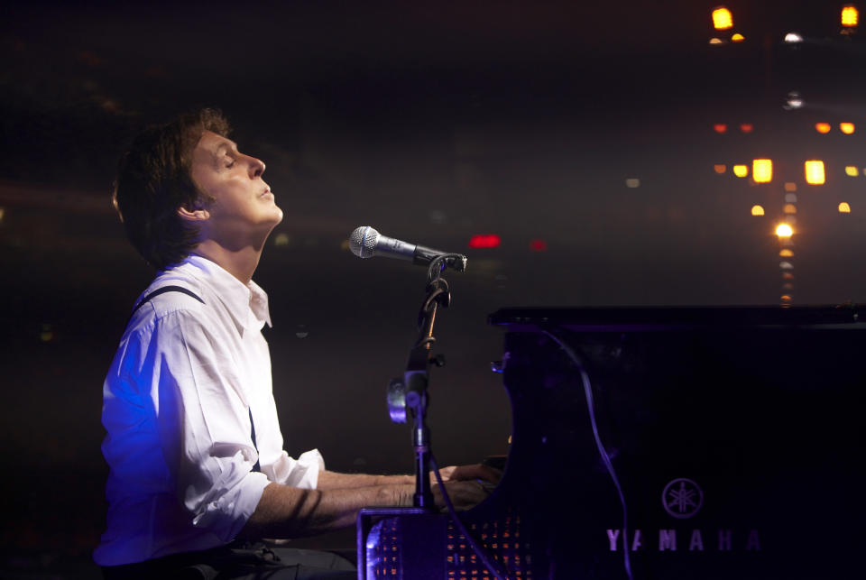 Paul McCartney performs during the Liverpool Sound concert, held at Anfield Stadium on June 1, 2008 in Liverpool, England.&nbsp;