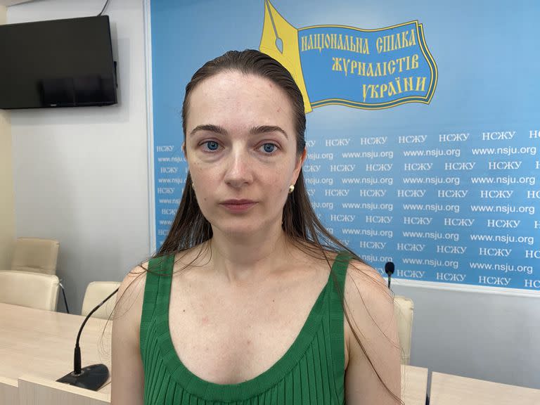 Oleksandra Matviichuk, en una entrevista en Kiev.  (Crédito: Elisabetta Piqué).