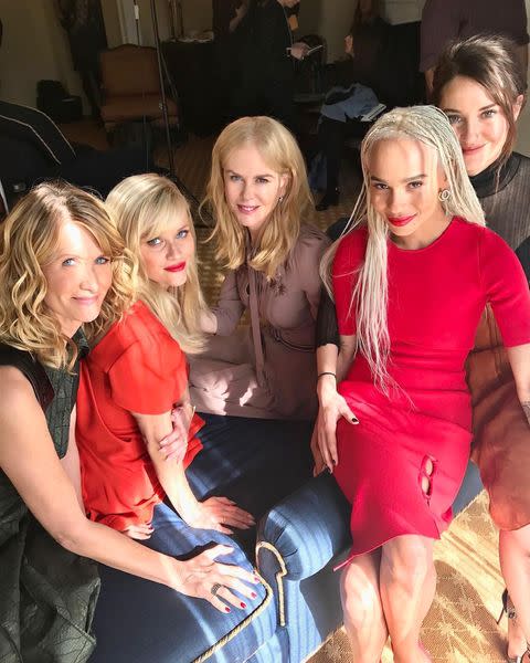 <p>Witherspoon posted several group photos of women who "who lift me up and hold my dreams in their hearts!"</p> <p>The photos included her <em>Big Little Lies</em> and <em>Morning Show</em> costars.</p>