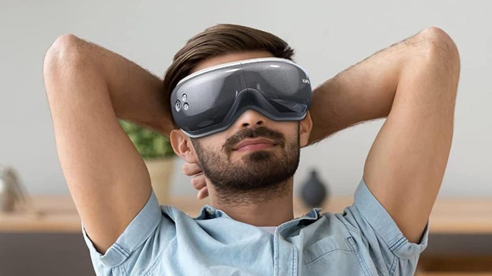 This Renpho eye massager helps you get a better night's sleep with your favorite music and Amazon has it for more than half-off today.