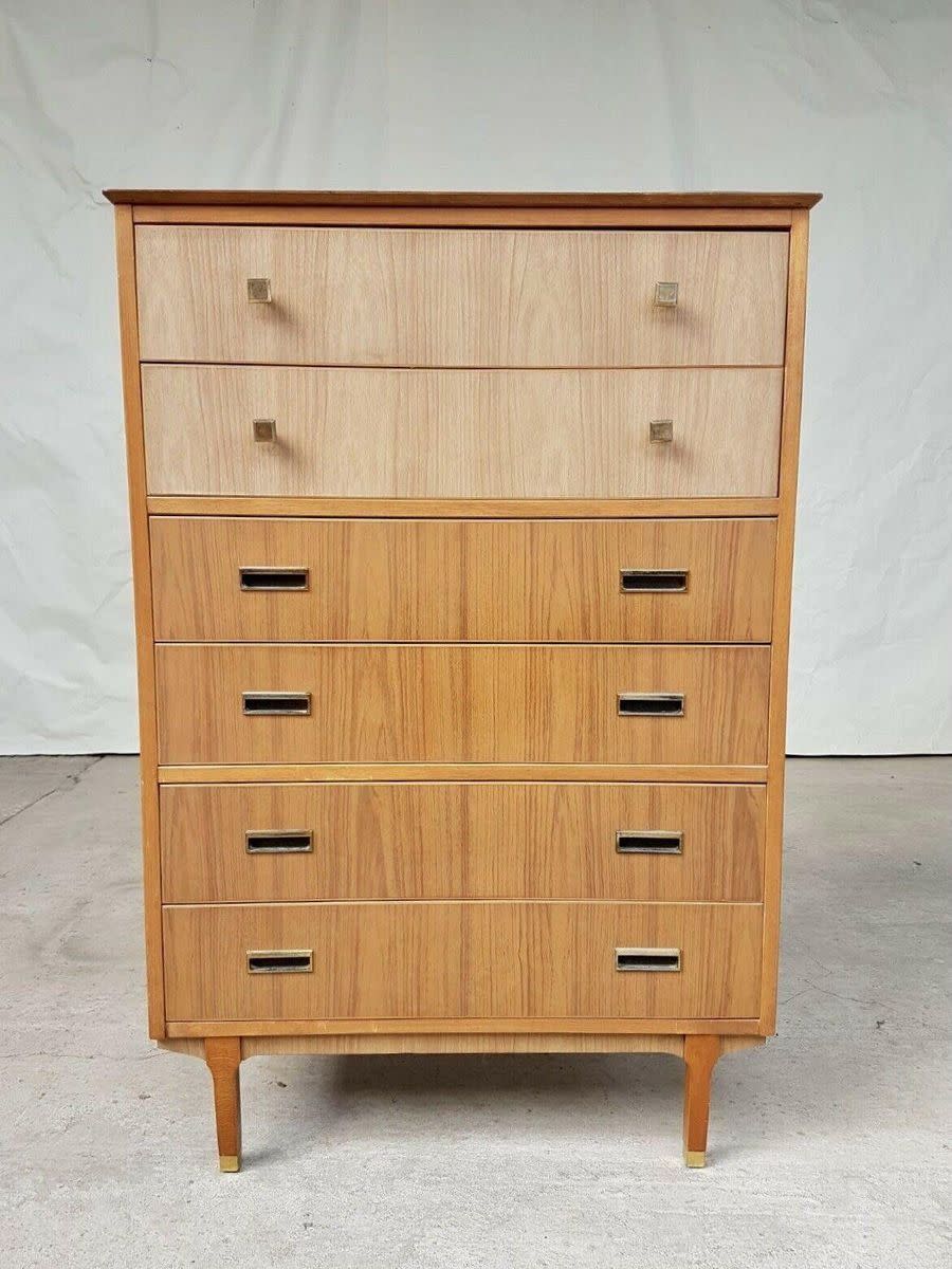 8) Mid-Century Walnut Chest of Drawers