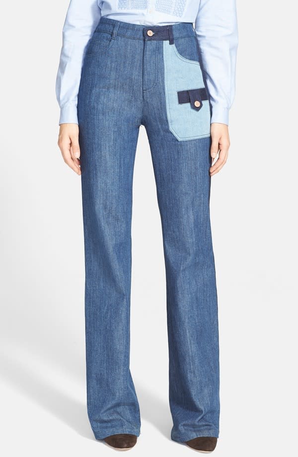 <p>See by Chloé Patchwork Jeans, $315, <a href="http://shop.nordstrom.com/s/see-by-chloe-patchwork-jeans/4114889?origin=category-personalizedsort&contextualcategoryid=0&fashionColor=&resultback=5508" rel="nofollow noopener" target="_blank" data-ylk="slk:Nordstrom.com;elm:context_link;itc:0;sec:content-canvas" class="link ">Nordstrom.com</a><br><br></p>