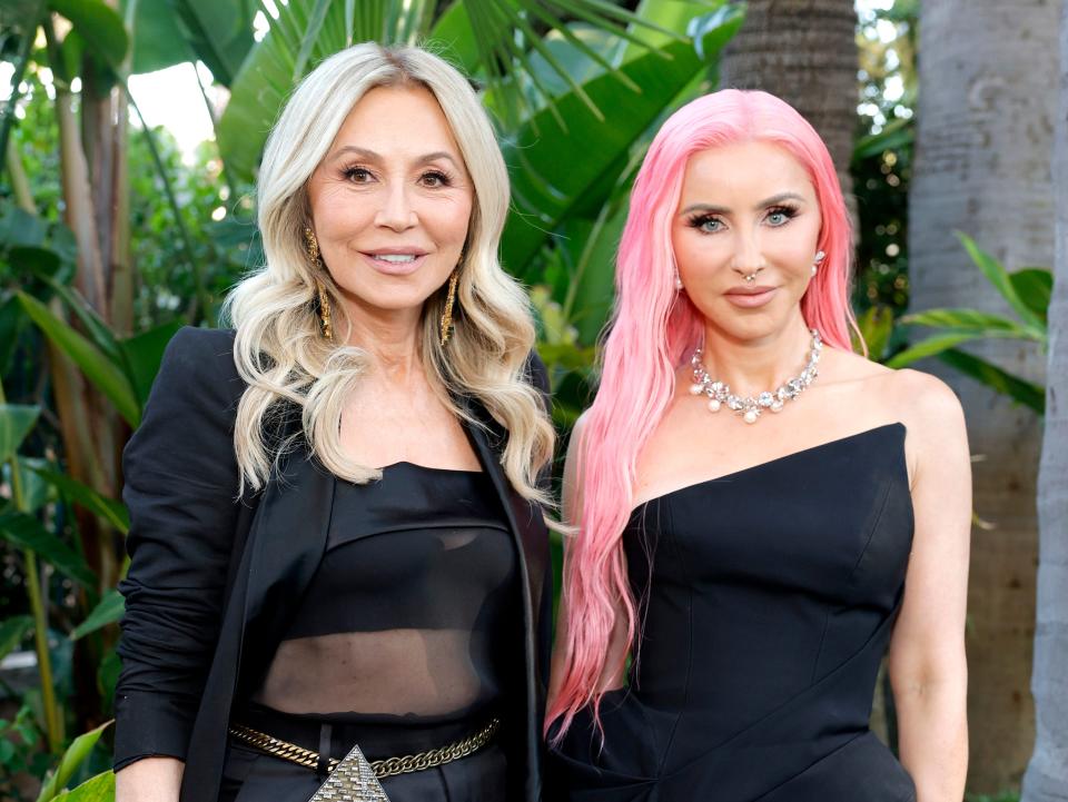 Anastasia Soare and Claudia "Norvina" Soare attend The Daily Front Row's Eighth Annual Fashion Los Angeles Awards in April 2024.