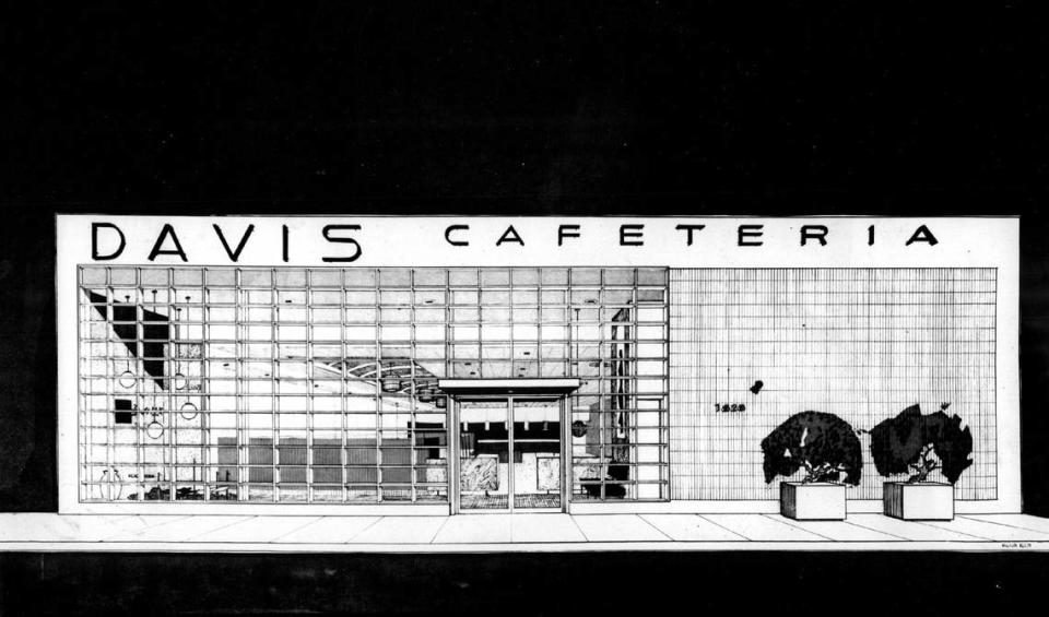 The exterior of a new Polly Davis Cafeteria will open in Hollywood. The chain also had restaurants in Miami, Miami Beach and Fort Lauderdale. Miami Herald File