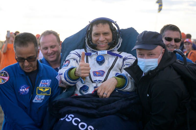 Expedition 69 NASA astronaut Frank Rubio is helped out of the Soyuz MS-23 spacecraft just minutes after the Roscosmos cosmonauts Sergey Prokopyev and Dmitri Petelin, landed in a remote area near the town of Zhezkazgan, Kazakhstan on Wednesday. For Rubio, his mission is the longest single spaceflight by a U.S. astronaut in history. Photo by Bill Ingalls/NASA