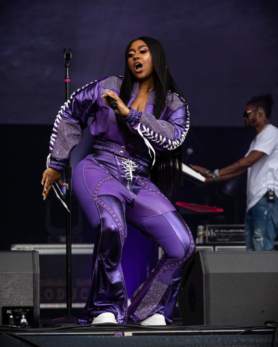 Jazmine Sullivan performs at Governors Ball in New York. - Credit: Griffin Lotz for Rolling Stone