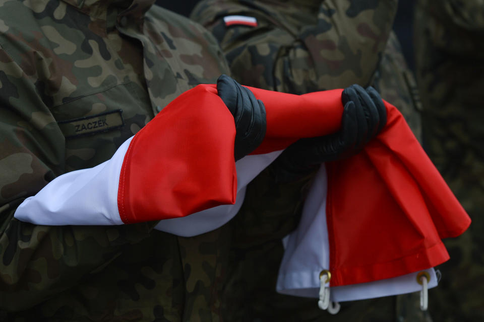 <p>The official celebrations of Polish Independence Day takes place in Krakow’s Matejko Square. Poland celebrates the 99th anniversary of the restoration of Poland’s sovereignty as the Second Polish Republic in 1918 on Saturday, Nov. 11, 2017. (Photo: Artur Widak/NurPhoto via Getty Images) </p>