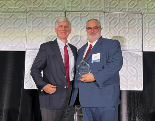 Acentra Health’s CEO, Todd Stottlemyer, and Executive Vice President/Chief Financial Officer, David Adams, accept the award for ACG National Capital’s ‘Corporate Growth Company over $250 million’ on June 6, 2024, in McLean, VA.