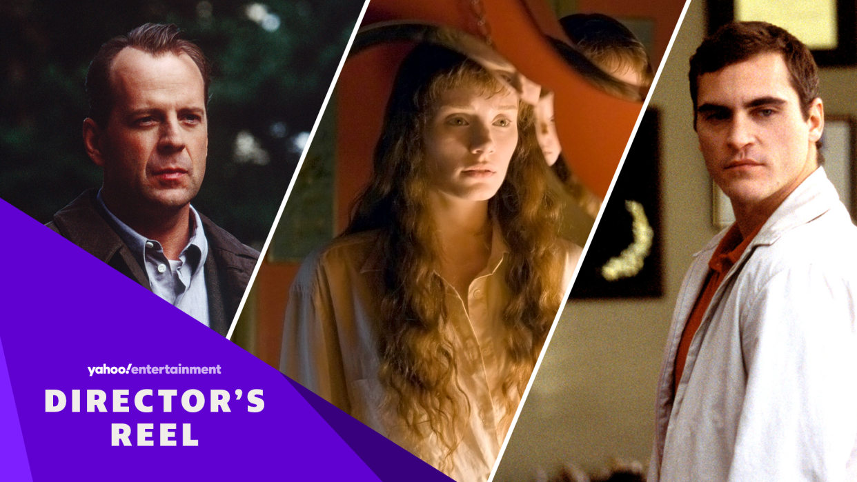 Bruce Willis in The Sixth Sense, Bryce Dallas Howard in Lady in the Water, and Joaquin Phoenix in Signs (Everett Collection)