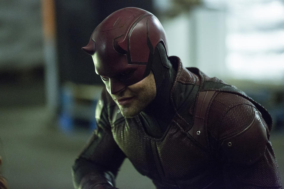 Daredevil doesn’t always wear his super-suit. Which is a shame, because it’s very cool…