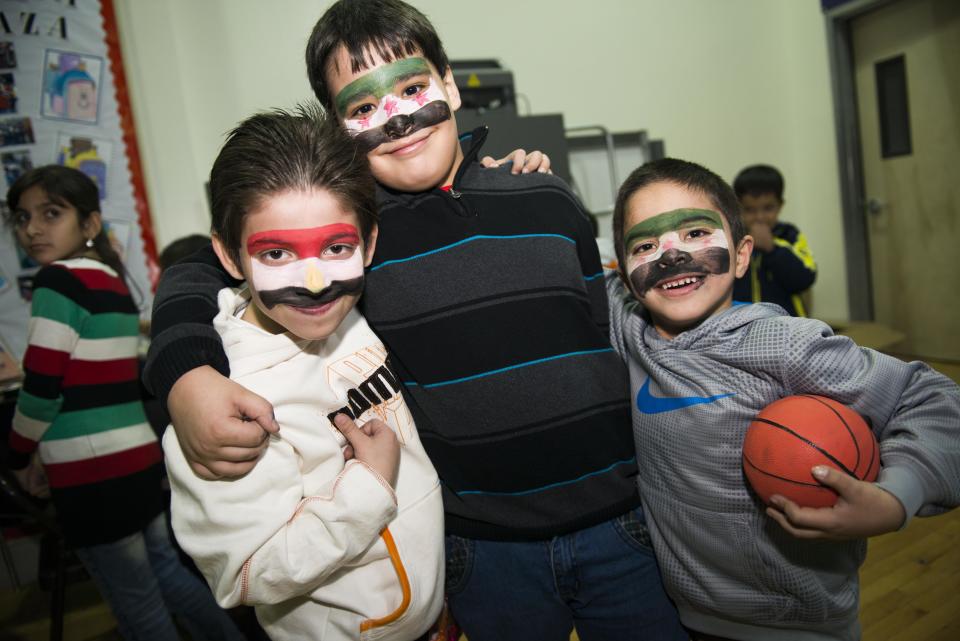 UNION CITY, NJ - DECEMBER 20:  Syrian refugees are welcomed to the United States at a party in their honor at the North Hudson Islamic Educational Center in Union City, New Jersey on Sunday Dec. 20, 2015. (Photo by Damon Dahlen, Huffington Post) *** Local Caption *** 