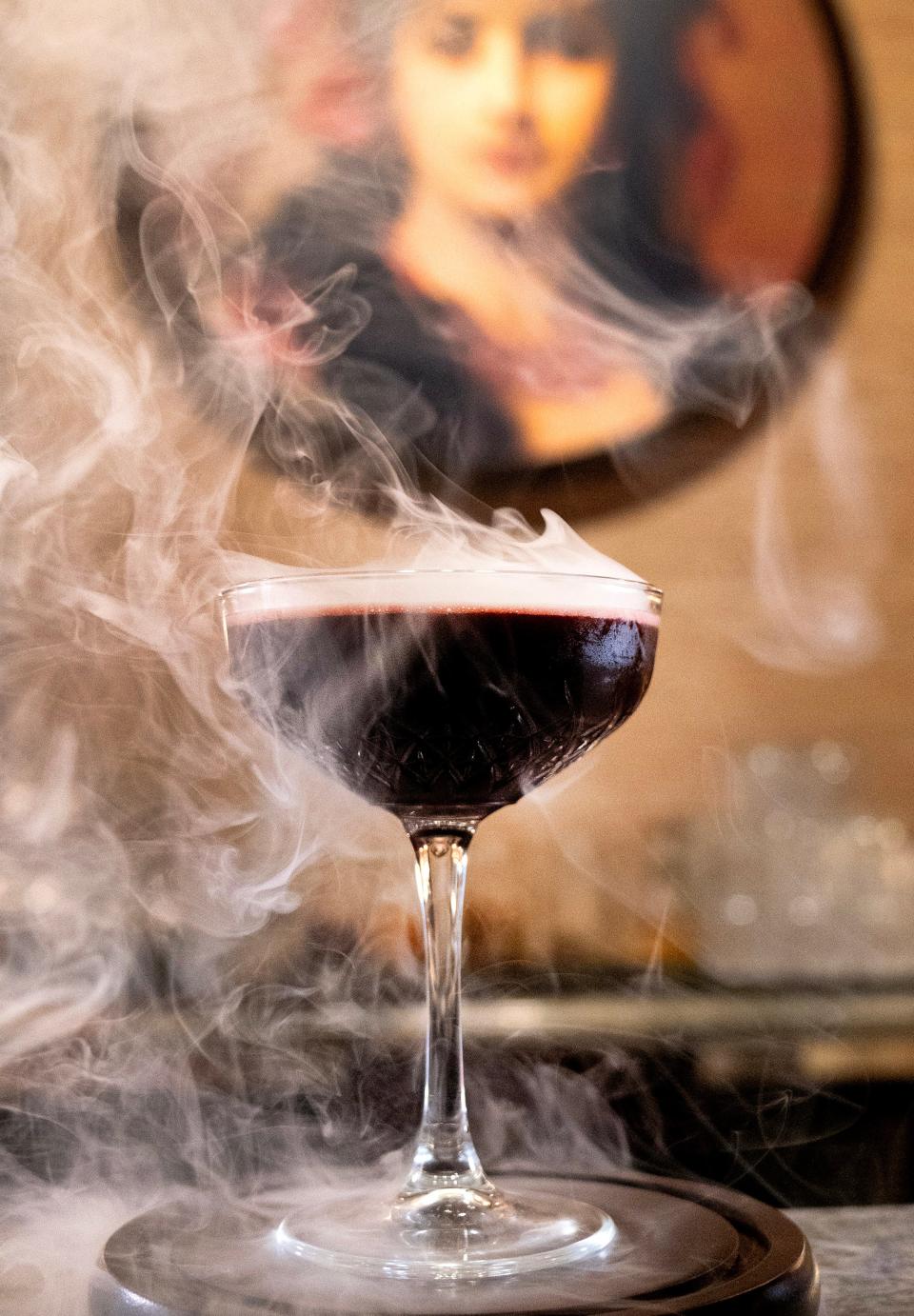 A drink called "A Shot to Your Heart" is served up at The Madame, a speakeasy bar inside The Scottsdale Resort and Spa.