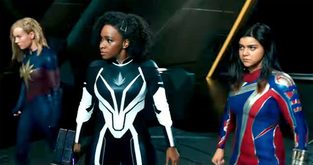 Brie Larson, Teyonah Parris and Iman Vellani in 'The Marvels'