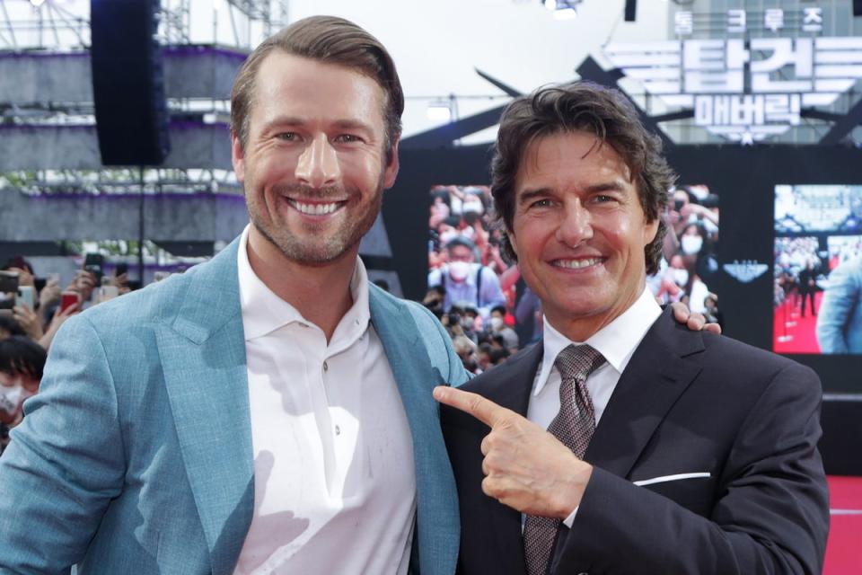 Glen Powell and Tom Cruise (Getty)