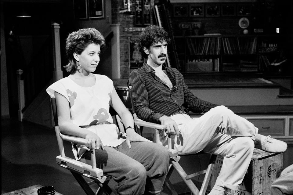 Moon and Frank Zappa at MTV Studios in 1982. (Photo: Gary Gershoff/Getty Images)