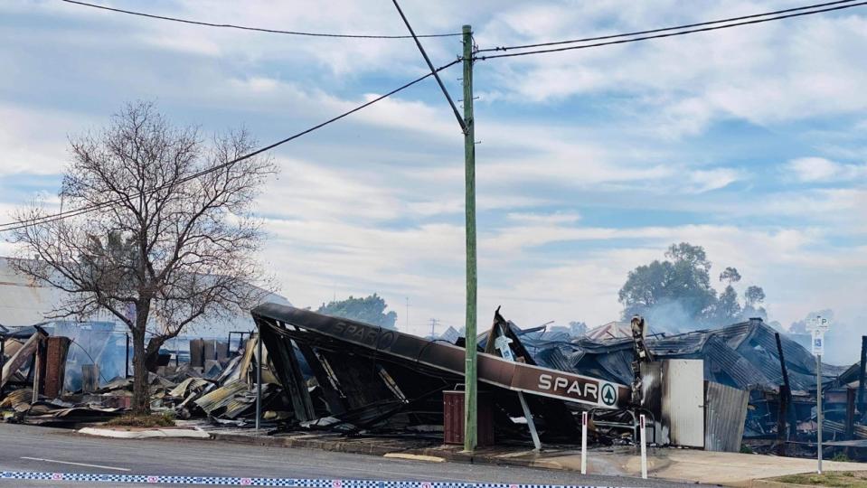 Pictured is the Spar Supermarket after the fire. Source: Supplied