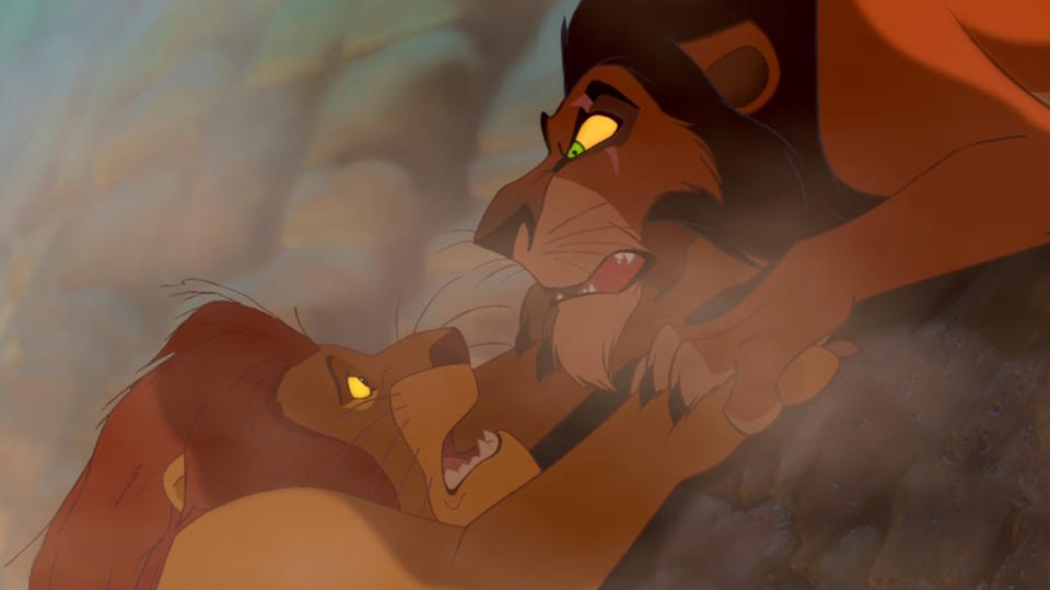 Scar kills his brother Mufasa in The Lion King