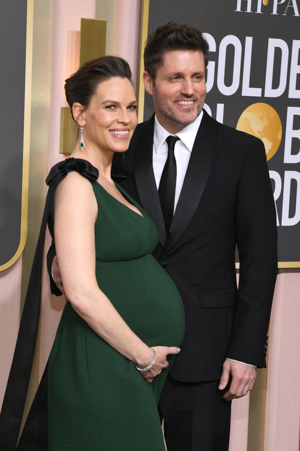 Hilary Swank and Philip Schneider, pictured at the 80th Annual Golden Globe Awards last year, welcomed twins Aya and Ohm last April.