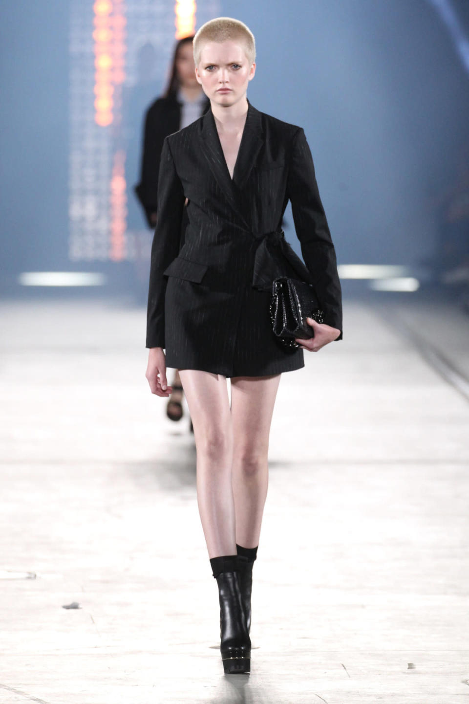 Ruth Bell walks Versace’s spring 2016 runway show in Milan.
