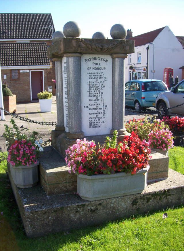 Patrington War Memorial in Holderness, Humberside