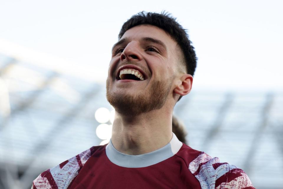 Time running out: Declan Rice has 12 games left to save West Ham from relegation (PA)