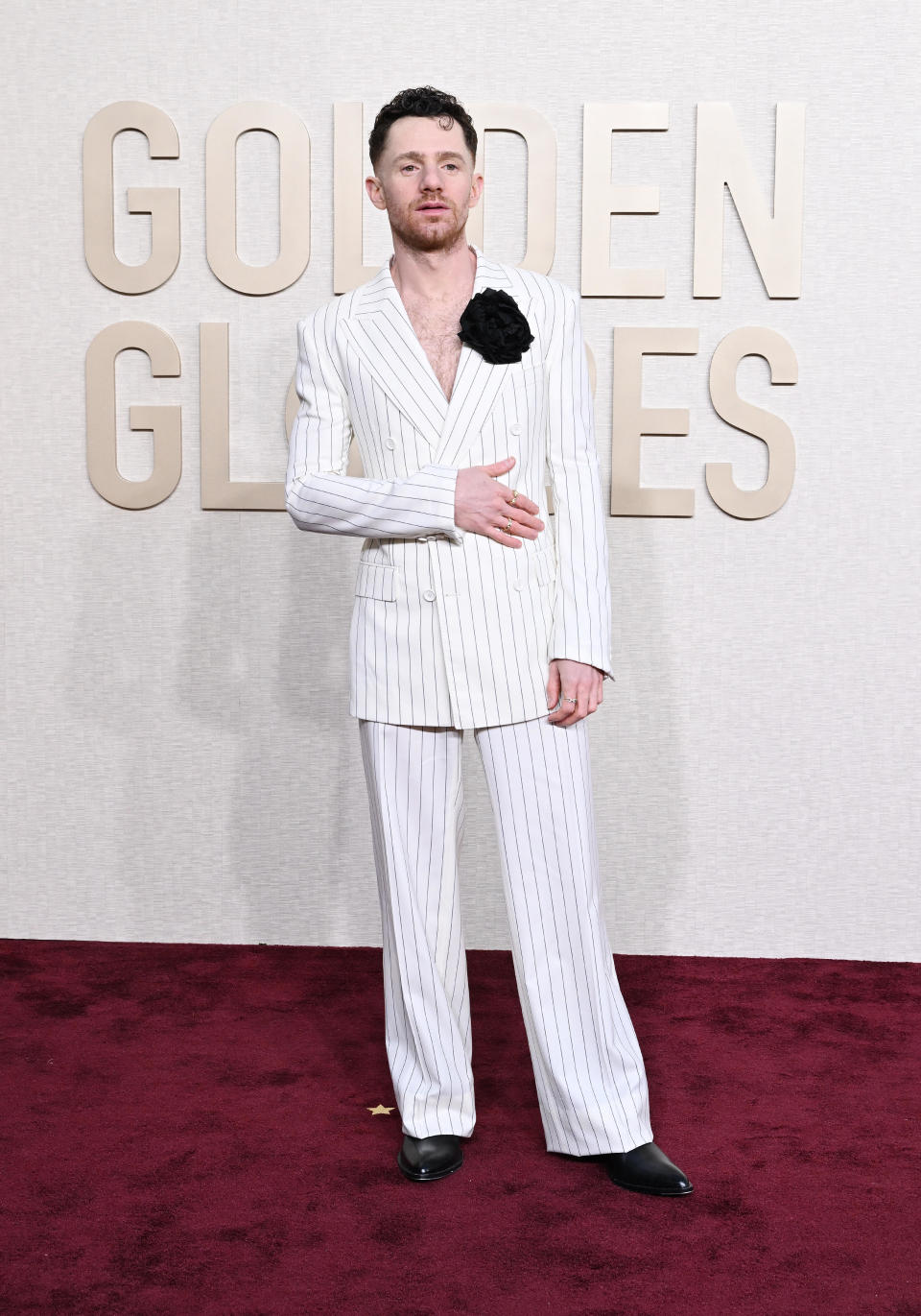 Chris Perfetti at the 81st Golden Globe Awards. / Credit: Gilbert Flores/Golden Globes 2024/Golden Globes 2024 via Getty Images