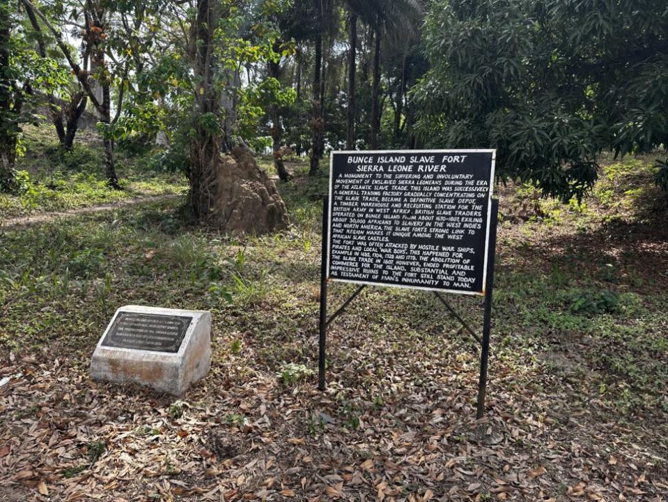 Bunce Island Slave Trade Plaque in Sierra Leone