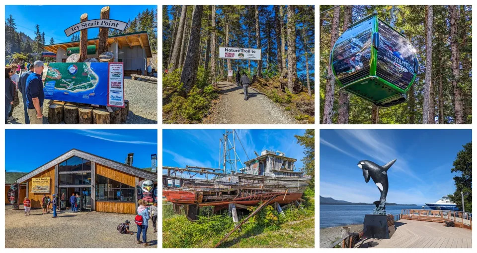 Collage showing activities at Icy Strait Point