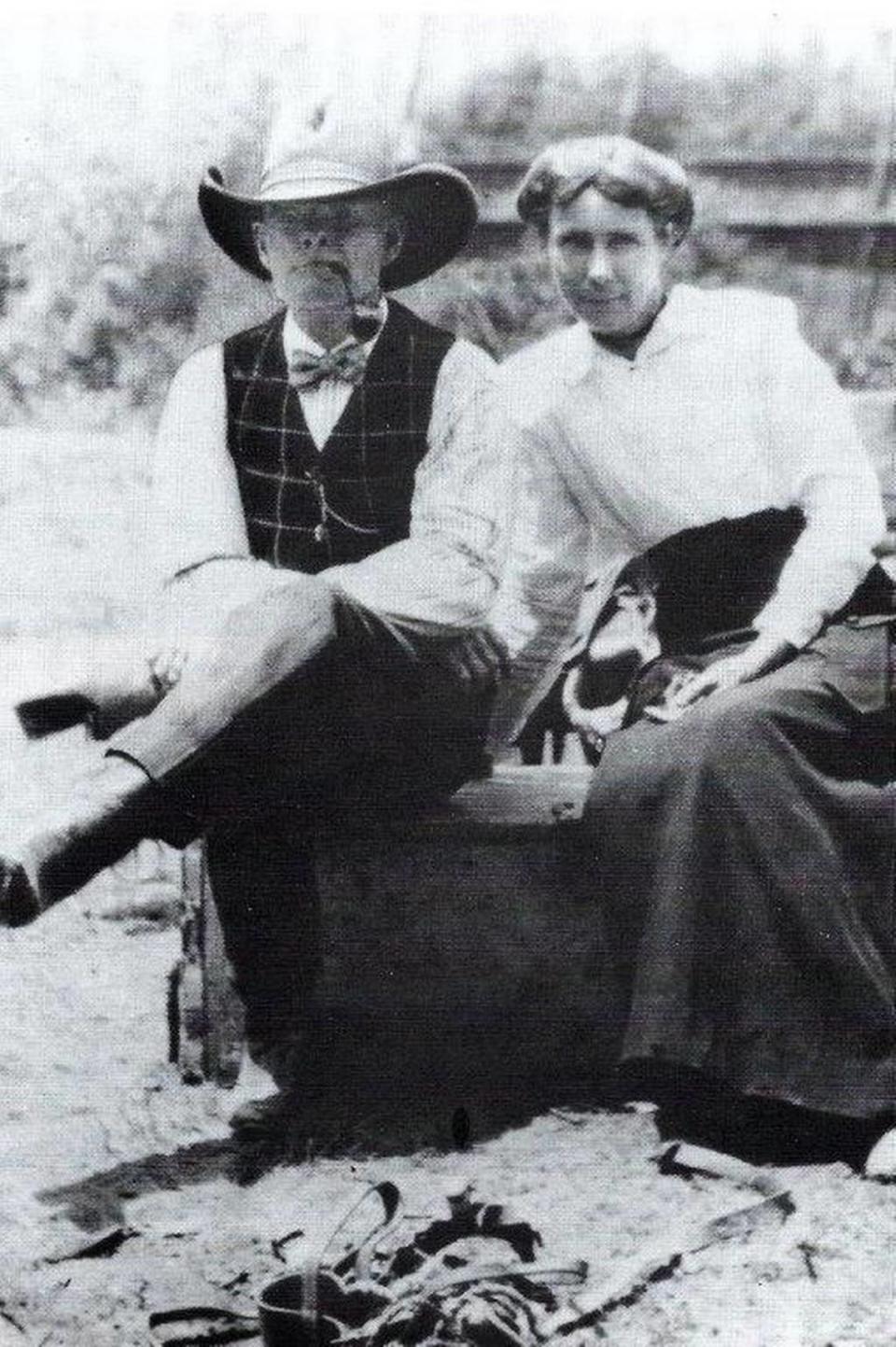 Booger Red Privett and his wife Mollie, right, had six children and had their own Wild West show.