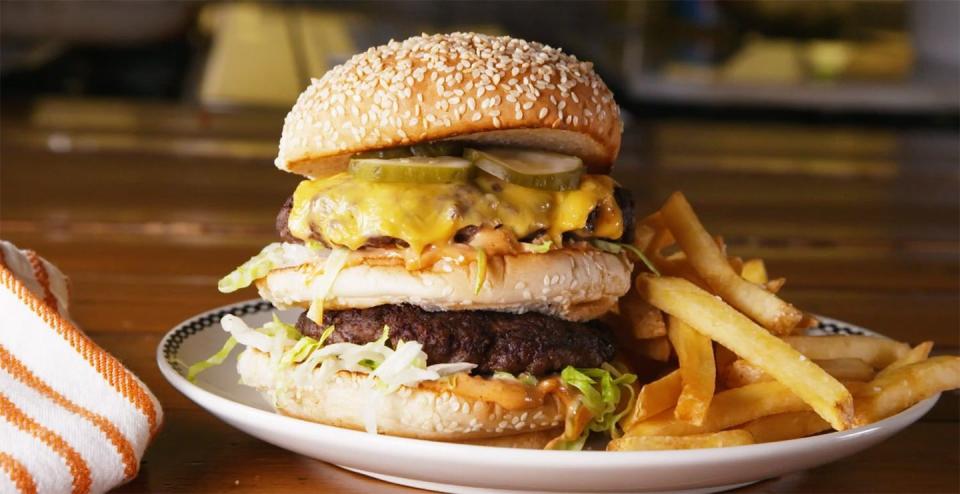 <p>With a cult following and worldwide popularity, there's no denying it—the Big Mac is a <a href="https://www.delish.com/cooking/recipe-ideas/g2729/best-burger-recipes/" rel="nofollow noopener" target="_blank" data-ylk="slk:burger;elm:context_link;itc:0;sec:content-canvas" class="link ">burger</a> superstar. That's why we had to try our hand at making it at home. Trust us—once you've made this iconic fast food in your own kitchen, you may never go through the drive-thru again.</p><p>Get the <strong><a href="https://www.delish.com/cooking/recipe-ideas/a32669875/copycat-big-mac/" rel="nofollow noopener" target="_blank" data-ylk="slk:Copycat Big Mac recipe;elm:context_link;itc:0;sec:content-canvas" class="link ">Copycat Big Mac recipe</a></strong>.</p>