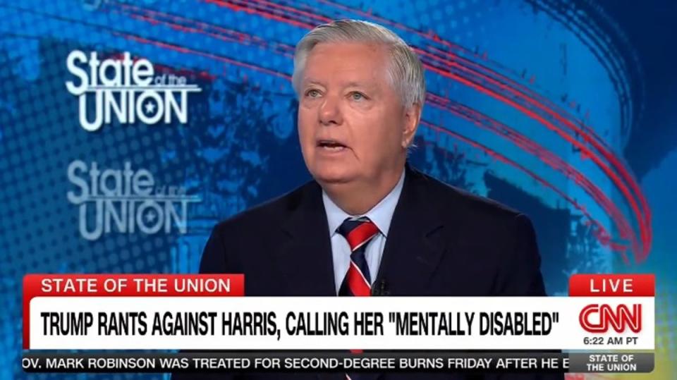 Lindsey Graham was asked about Donald Trump recycling attacks he used against Joe Biden during his CNN appearance on Sunday (The Independent)