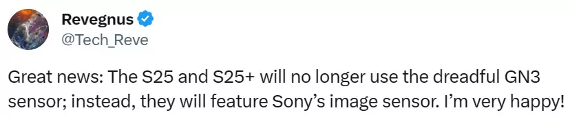 Samsung Galaxy S25 rumor Tweet