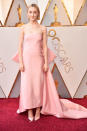 <p>Best Actress nominee Saoirse Ronan (<i>Ladybird</i>) donned a Calvin Klein gown. Her stylist, Elizabeth Saltzman, told the <a rel="nofollow noopener" href="https://www.hollywoodreporter.com/news/saoirse-ronans-2018-oscars-dress-1089901" target="_blank" data-ylk="slk:Hollywood Reporter;elm:context_link;itc:0;sec:content-canvas" class="link "><i>Hollywood Reporter</i></a> that the intent was a look that was “iconic” and “memorable.” (Photo: Getty Images) </p>