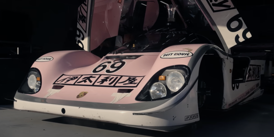 porsche 962 in garage at spa