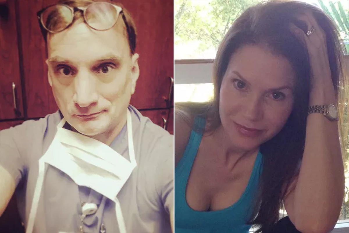 Eric Scott Sills (left) was a well-renowed doctor before he was convicted of murdering his wife (right)  (Eric Scott Sills/Twitter; Susann Sills/Facebook)