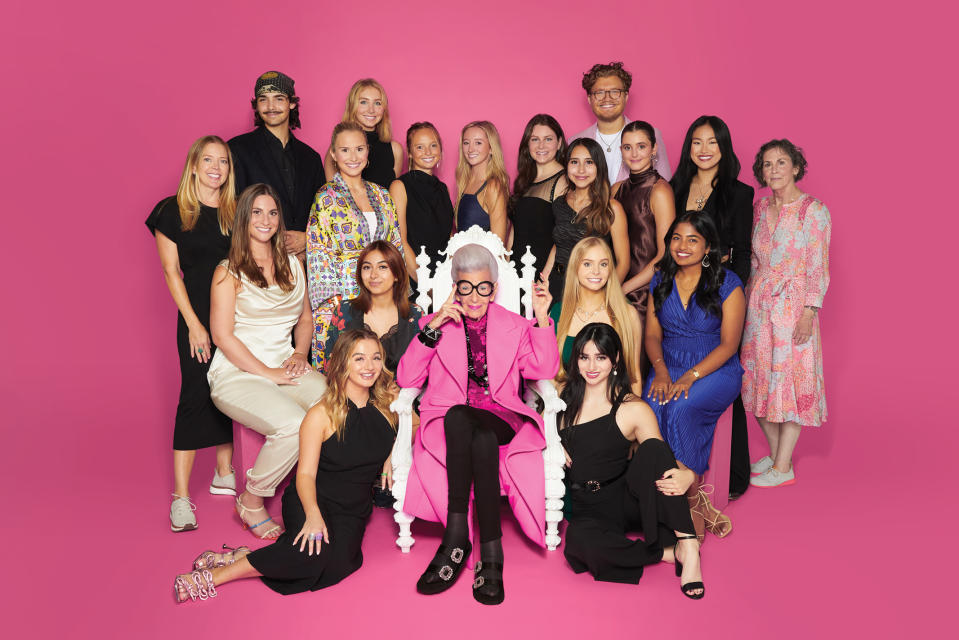 Iris Apfel and students from the University of Texas at Austin. - Credit: Kimber Capriotti