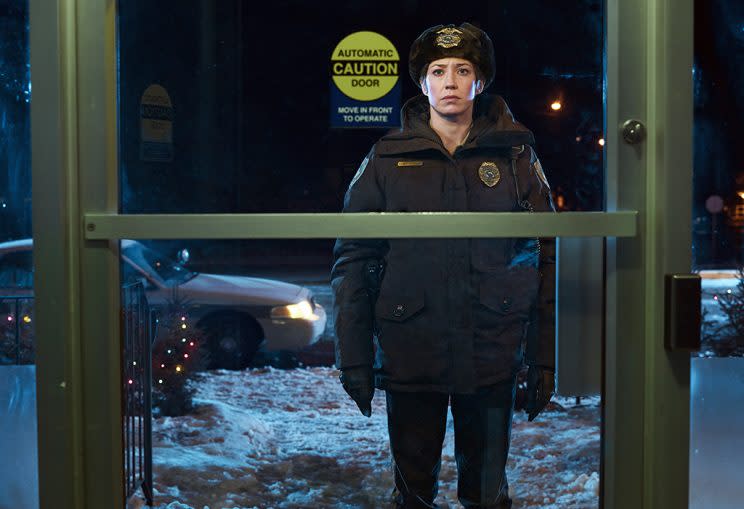 Carrie Coon as Gloria Burgle in FX&#39;s Fargo. (Credit: FX)