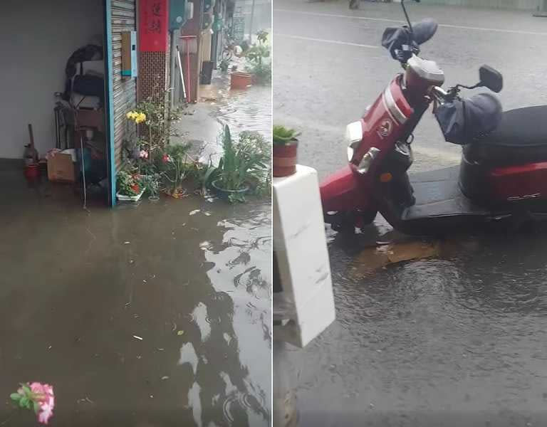 嘉義縣朴子市淹水了。（圖／翻攝自嘉義縣朴子市）