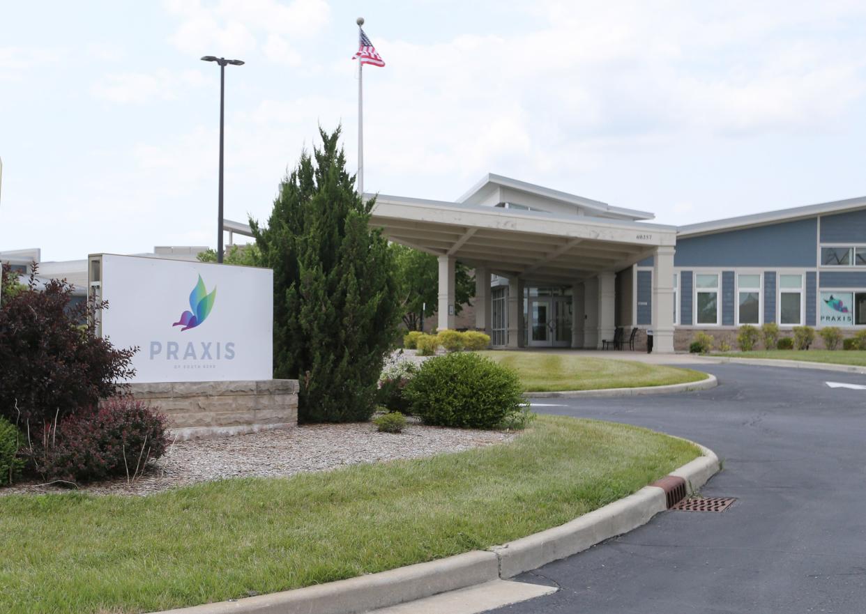 The exterior of Praxis Landmark Recovery facility on Bodnar Drive southeast of Mishawaka on Tuesday, July 11, 2023.
