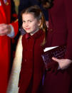 <p>Charlotte attends the "Together at Christmas" carol service led by her mum. (Getty Images)</p> 